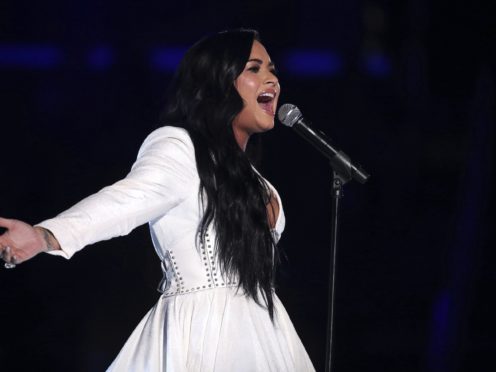 Demi Lovato delivered a powerful performance during an emotional return to the stage after almost two years away (Matt Sayles/Invision/AP)