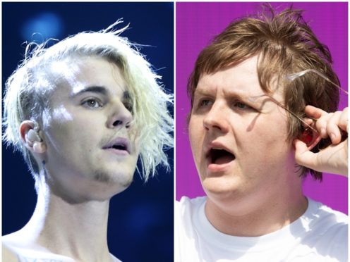 Justin Bieber and Lewis Capaldi (PA)