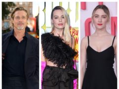 Brad Pitt, Margot Robbie and Saoirse Ronan (PA)
