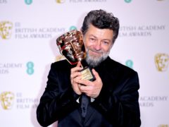Andy Serkis with his award for outstanding British contribution to cinema at the 73rd British Academy Film Awards (Ian West/PA)