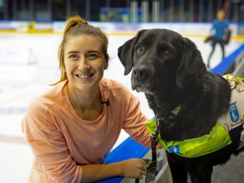 Dancing On Ice star Libby Clegg and her guide dog Hatti (Go Forth Photography/The Guide Dogs For The Blind Association/PA)