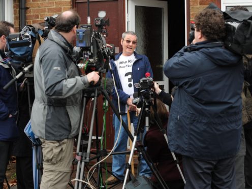 Terry Lubbock speaking to journalists about the death of his son Stuart. PA/Ian Nicholson