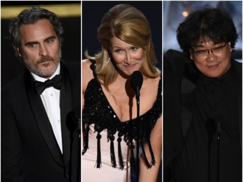 Joaquin Phoenix, Laura Dern and Bong Joon-ho all took home awards (Chris Pizzello/AP)