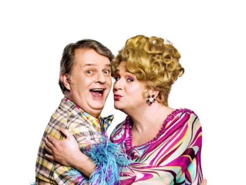 Paul Merton and Michael Ball in character in Hairspray The Musical (Hairspray)