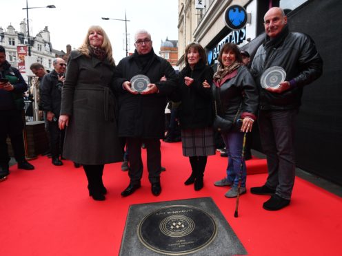 Amy Winehouse’s family at the unveiling of the plaque (Victoria Jones/PA)