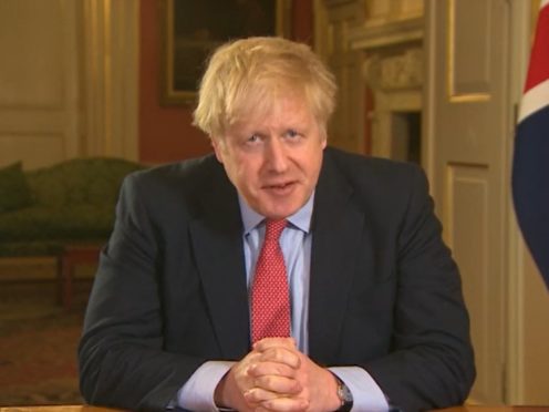 Screen grab of Prime Minister Boris Johnson addressing the nation from 10 Downing Street, London, as he placed the UK on lockdown
