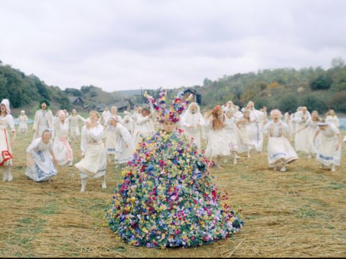 Florence Pugh in the May Queen dress (A24)