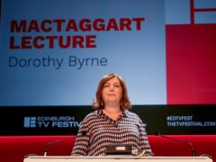 Dorothy Byrne delivers the MacTaggart Lecture in 2019 (Jane Barlow/PA)
