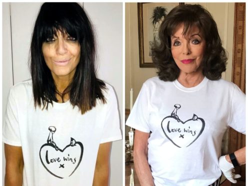 Claudia Winkleman and Joan Collins (Comic Relief/PA)