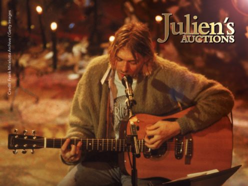 The guitar used by Nirvana frontman Kurt Cobain during the band’s famous MTV Unplugged in New York concert is going under the hammer (Julien’s Auctions/PA)