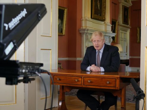 Prime Minister Boris Johnson addresses the nation from Downing Street (Andrew Parsons/10 Downing Street/PA)