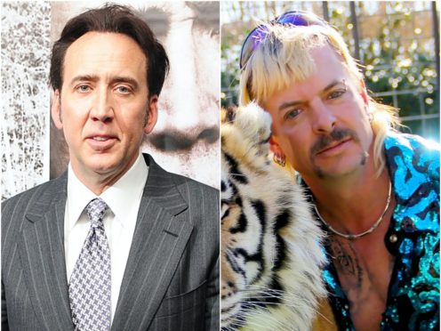 Nicolas Cage and Joe Exotic (Ian West/Netflix/PA)