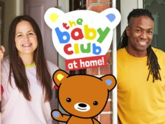 The Baby Club at Home features Giovanna Fletcher and Nigel Clarke (CBeebies/Three Arrows Media/PA)