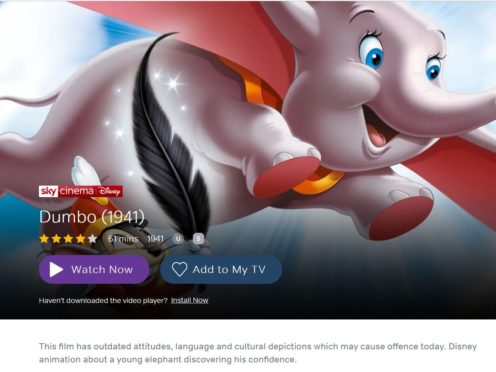 Dumbo is among the films with a new content warning (Sky Cinema/PA)