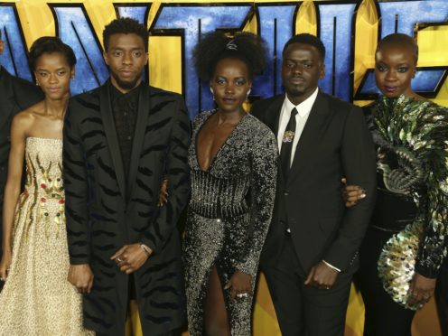 Michael B Jordan, Letitia Wright, Chadwick Boseman, Lupita Nyong’o, Daniel Kaluuya and Danai Gurira starred in Black Panther (Joel C Ryan/Invision/AP, File)