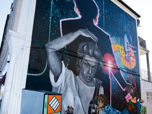 A mural celebrating the life of George Michael by London-based artist, Dawn Mellor (Anthony Upton/PA)