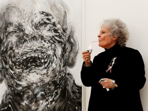 British artist Maggi Hambling looks at her work Laughing (Jonathan Brady/PA)