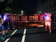 The demonstration was organised by the Save Our Scene campaign group (Yui Mok/PA)
