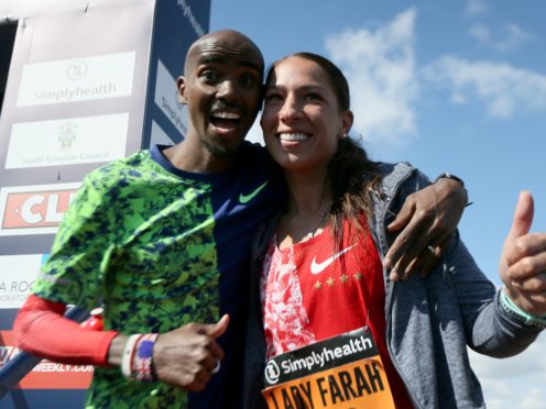 Sir Mo Farah and wife Tania Farah (Richard Sellers/PA)