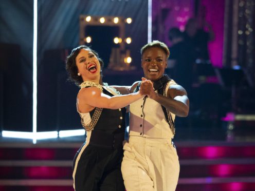 Nicola Adams and Katya Jones will dance to a track from Grease for movie week (Guy Levy/BBC)