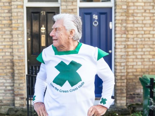 Dave Prowse reprised his role as the Green Cross Code Man in 2014 (Nigel Davies/More Than/PA)