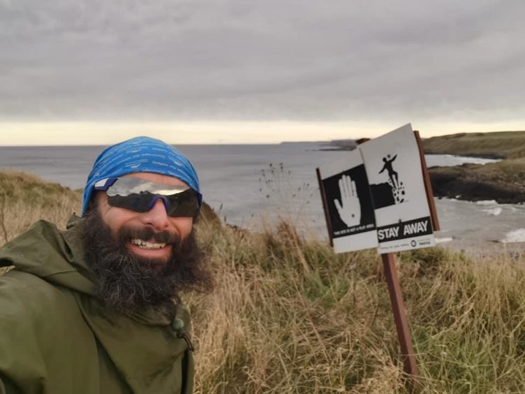 Walker travelling the length of the UK arrives in Aberdeenshire