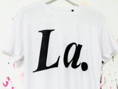 The ‘La’ T-shirt designed by artist Philip Normal in collaboration with Terrence Higgins Trust (Philip Normal/PA)