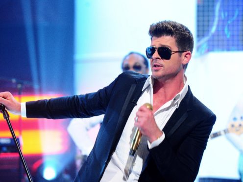 Robin Thicke’s single Blurred Lines topped the UK charts for five weeks in 2013 (Ian West/PA)