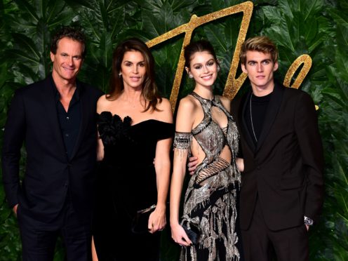 Rande Gerber, Cindy Crawford, Kaia Gerber and Presley Gerber (Ian West/PA)