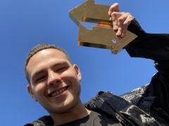 Slowthai with his Official Number 1 Album Award from the Official Charts Company (OfficialCharts.com/PA)