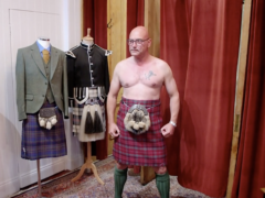 Gregg Wallace models a kilt (Channel 5/Rumpus Media/PA)