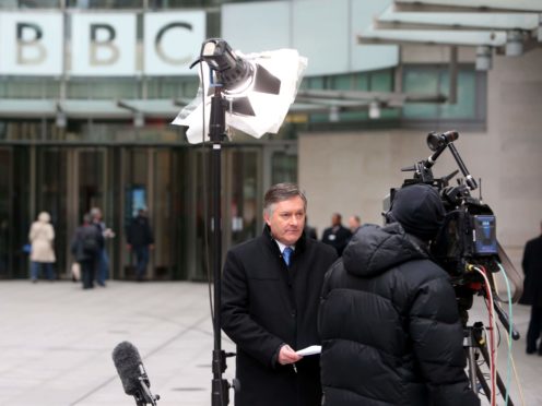 Simon McCoy working on an outside broadcast for the BBC (Steve Parsons/PA)