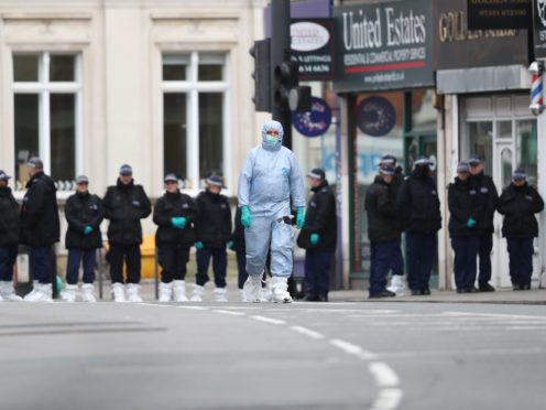 Police activity at the scene following the terror attack in Streatham High Road, south London by Sudesh Amman, 20, who was shot dead by armed police following what police declared as a terrorist-related incident (PA)