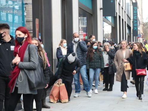 Non-essential retailers will be able to open until 10pm when Covid restrictions are eased (Yui Mok/PA)