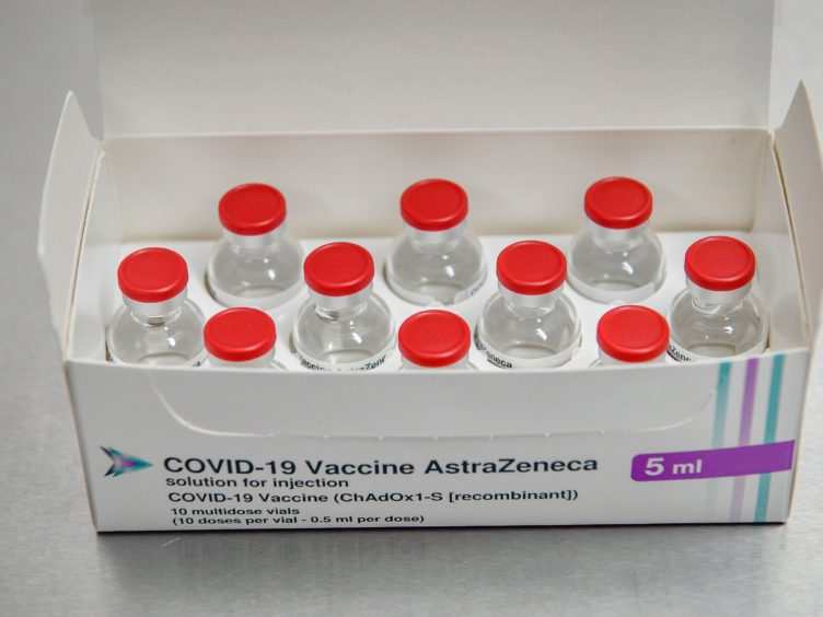 A box containing 10 vials of the Oxford University/AstraZeneca vaccine (PA)