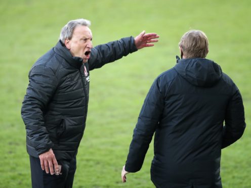 Neil Warnock appeals to fourth official Trevor Kettle (Nick Potts/PA)