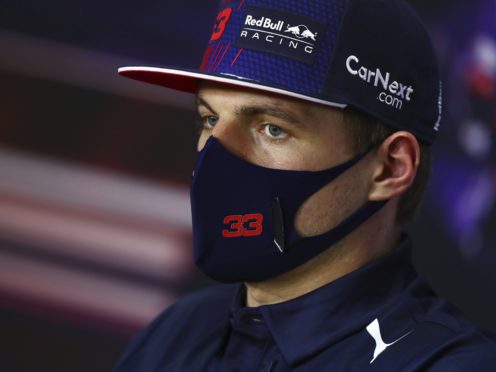 Red Bull driver Max Verstappen of the Netherlands attends the Formula One Bahrain Grand Prix press conference in Sakhir, Bahrain, Thursday, March 25,2021. (Dan Istitene, Pool via AP)