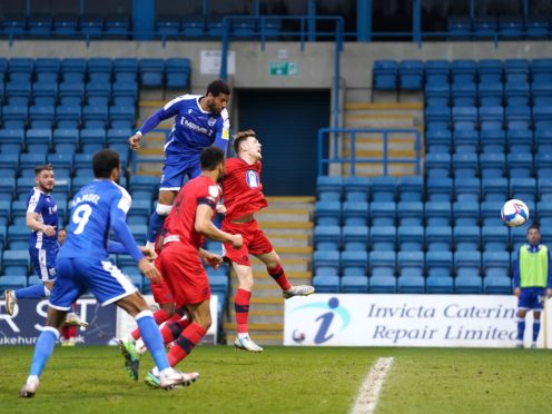 Gillingham’s Vadaine Oliver scored the only goal in the win over Wigan (John Walton/PA)