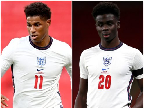 Marcus Rashford and Bukayo Saka (Michael Regan/Ian Walton/PA)