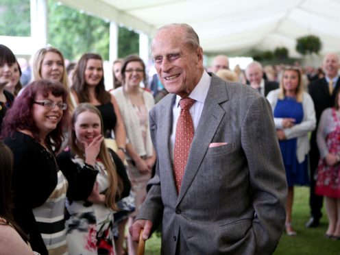 The Duke of Edinburgh attends the Presentation Reception for The Duke of Edinburgh Gold Award holders in the gardens at the Palace of Holyroodhouse in Edinburgh (Jane Barlow/PA)