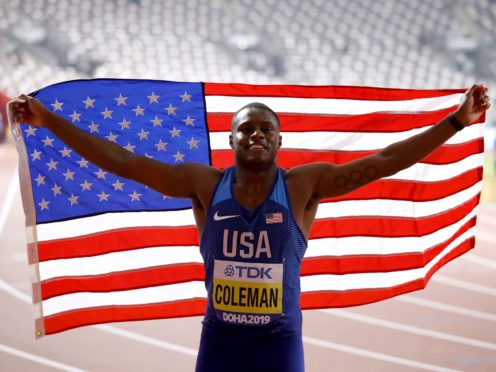 Christian Coleman will miss this year’s Olympics (Martin Rickett/PA)