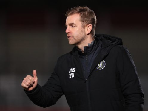 Simon Weaver’s Harrogate play in the FA Trophy final at Wembley on Monday (Mike Egerton/PA)