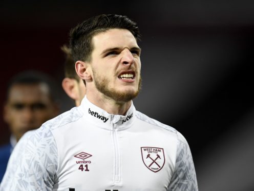 West Ham midfielder Declan Rice was injured on England duty last week (Peter Powell/PA)