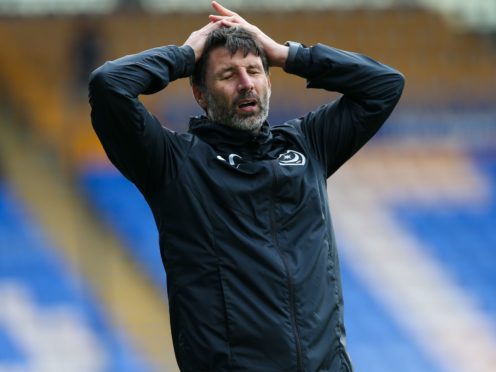 Danny Cowley suffered his first defeat as Portsmouth boss (Barrington Coombs/PA)