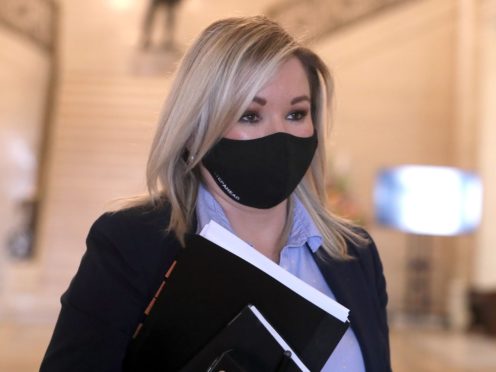 Northern Ireland Deputy First Minister Michelle O’Neill, who has offered a ‘heartfelt and unreserved apology’ to families bereaved in the pandemic for her actions in relation to her attendance at a large republican funeral. (Brian Lawless/PA)