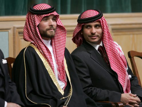 Prince Hamza Bin Al-Hussein, right, and Prince Hashem Bin Al-Hussein, brothers King Abdullah II of Jordan (AP/Mohammad abu Ghosh, File)