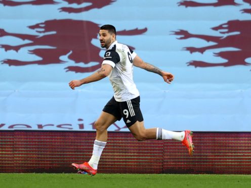 Aleksandar Mitrovic celebrates scoring on his Fulham return against Aston Villa (Richard Heathcote/PA)