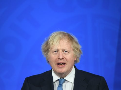Prime Minister Boris Johnson during a media briefing in Downing Street (Stefan Rousseau/PA)