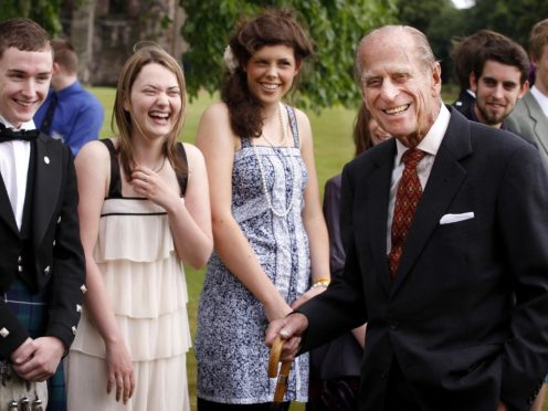 The duke attending a presentation reception for the Duke of Edinburgh’s Gold Award holders (Danny Lawson/PA)