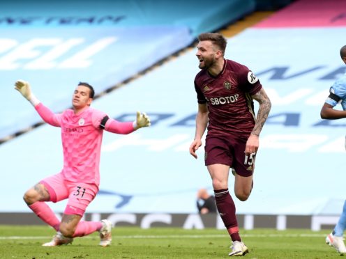 Stuart Dallas struck a dramatic winner for Leeds at the Etihad Stadium (Michael Regan/PA)